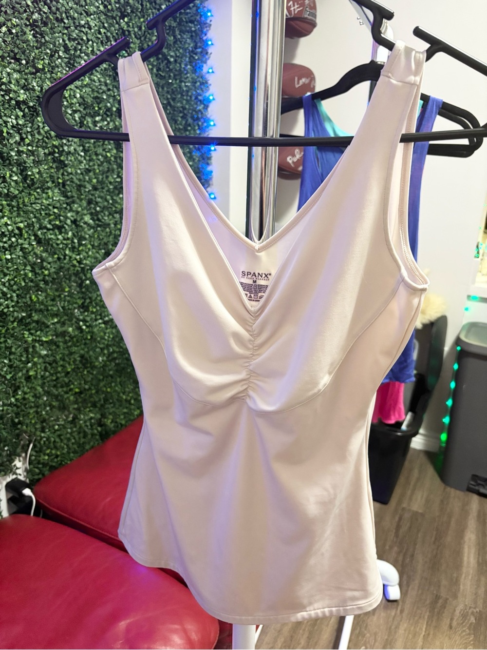 SPANX Light Blush V-Neck Shaping Tank Top